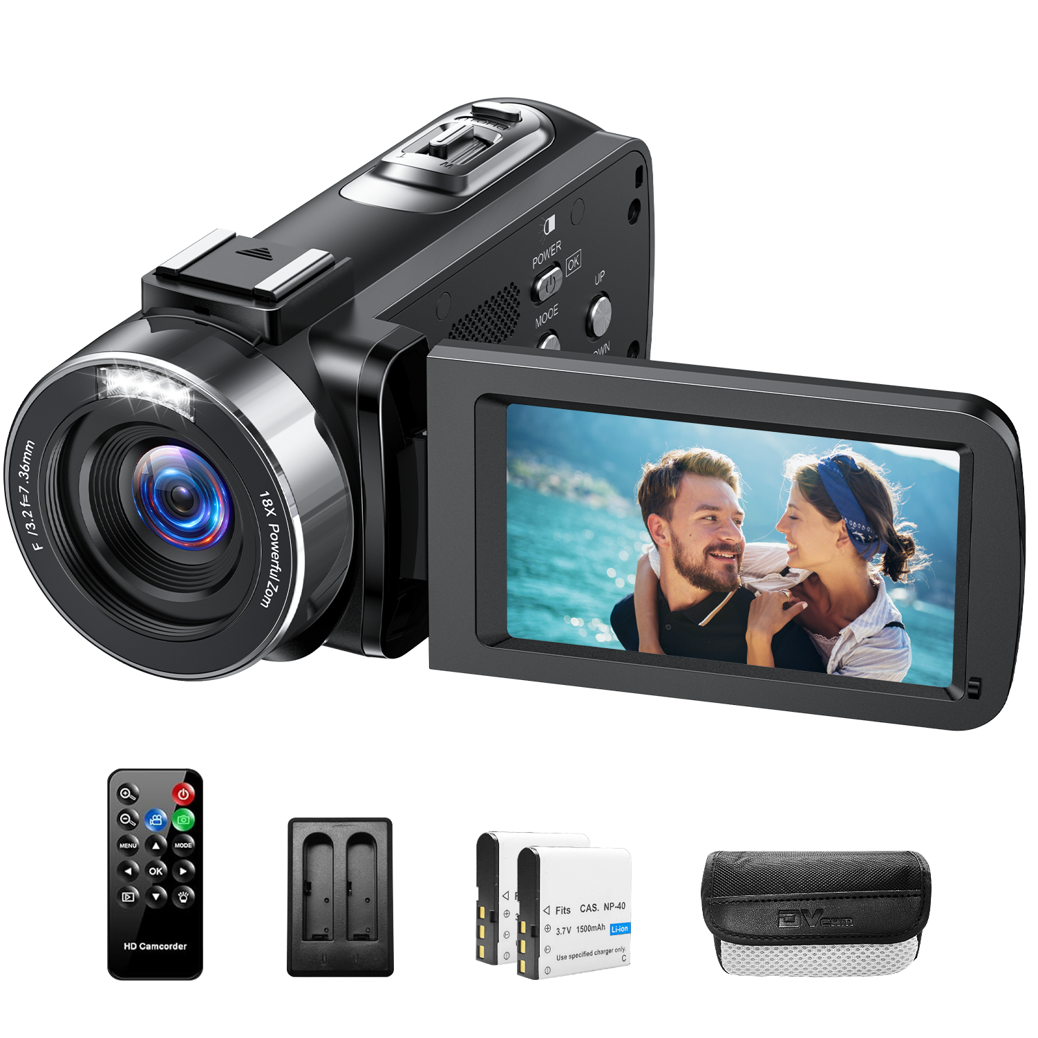 AC13 4K Video Camera Camcorder 42MP YouTube Vlogging Camera 18X Digital Zoom Webcam 3.0 Inch 270 Degree Rotation Screen Camcorders