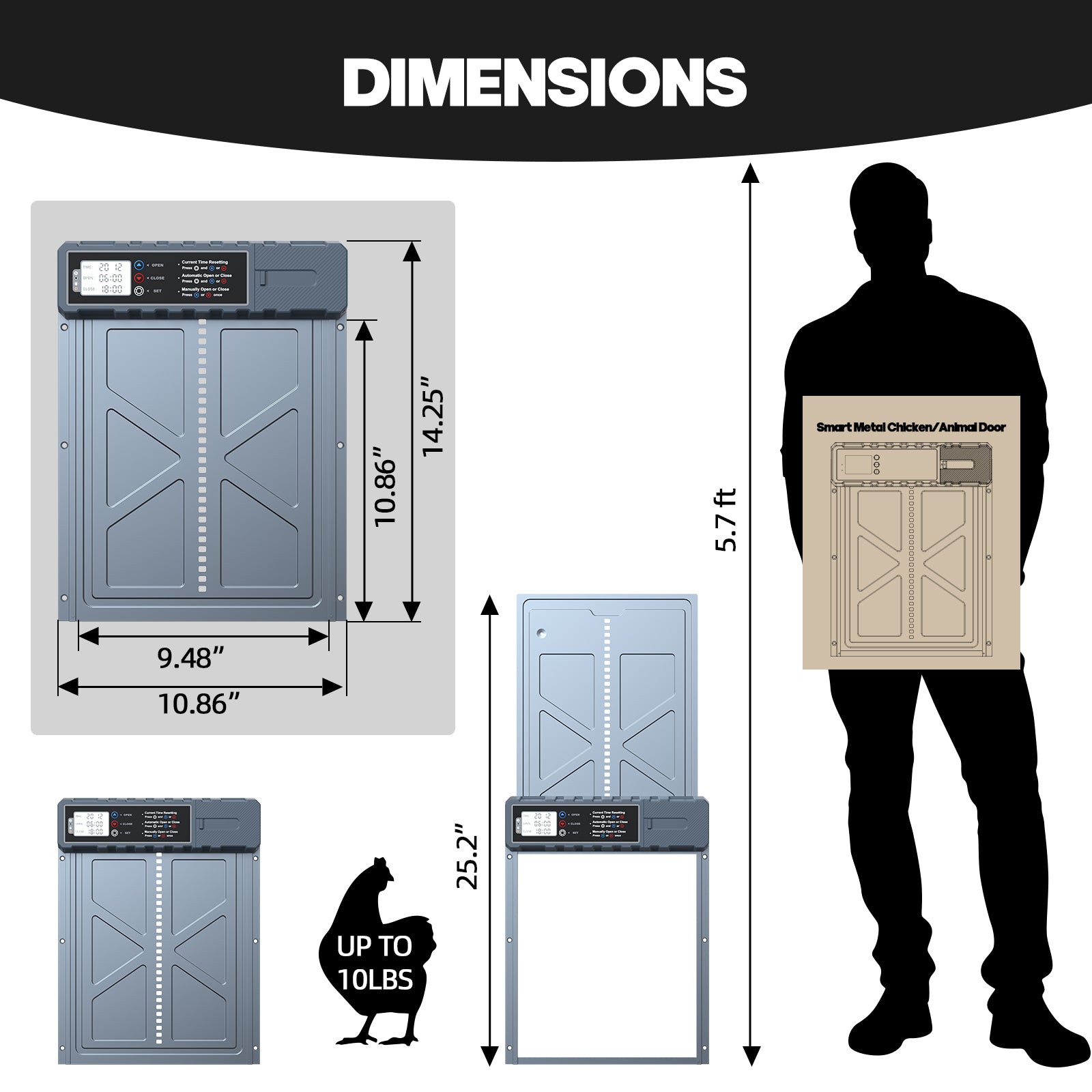 Campark Aluminum Automatic Chicken Coop Door