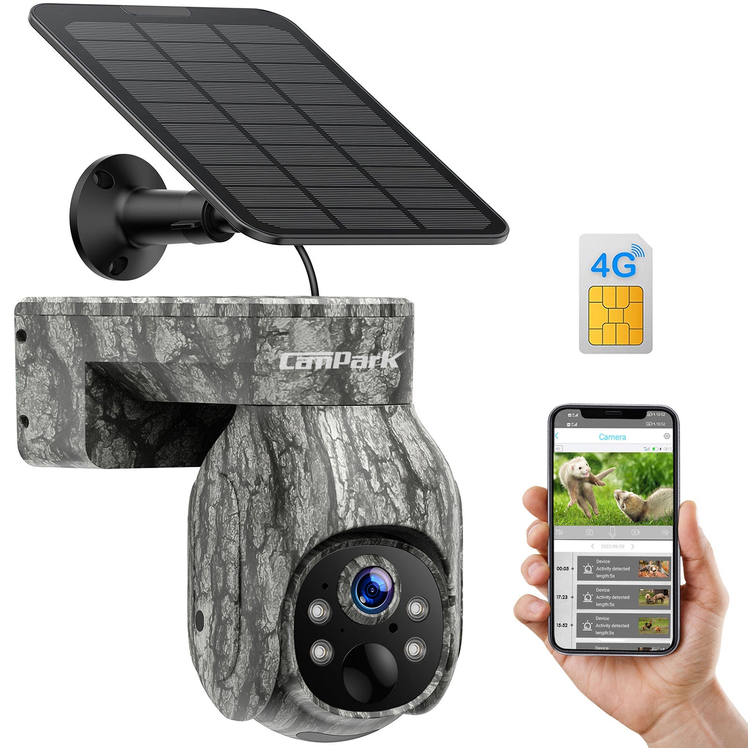 Campark TC17 Cellular Trail Camera 4G LTE Wireless 2.5K Solar Powered for Wildlife Monitoring