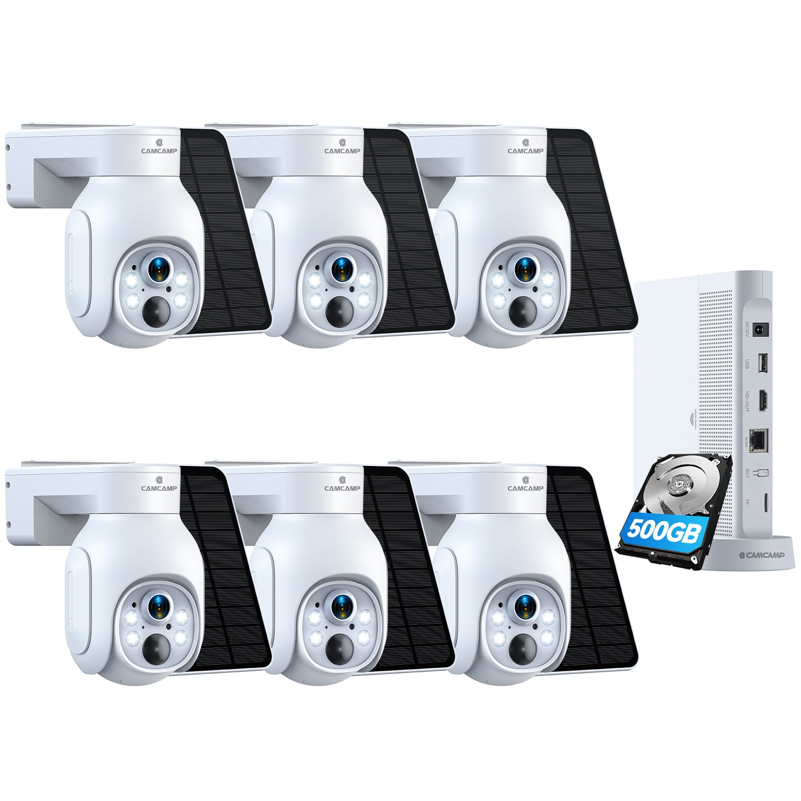 Campark SC23 4MP Security Camera System WiFi PTZ Wireless Solar Powered with 500GB Hard Drive