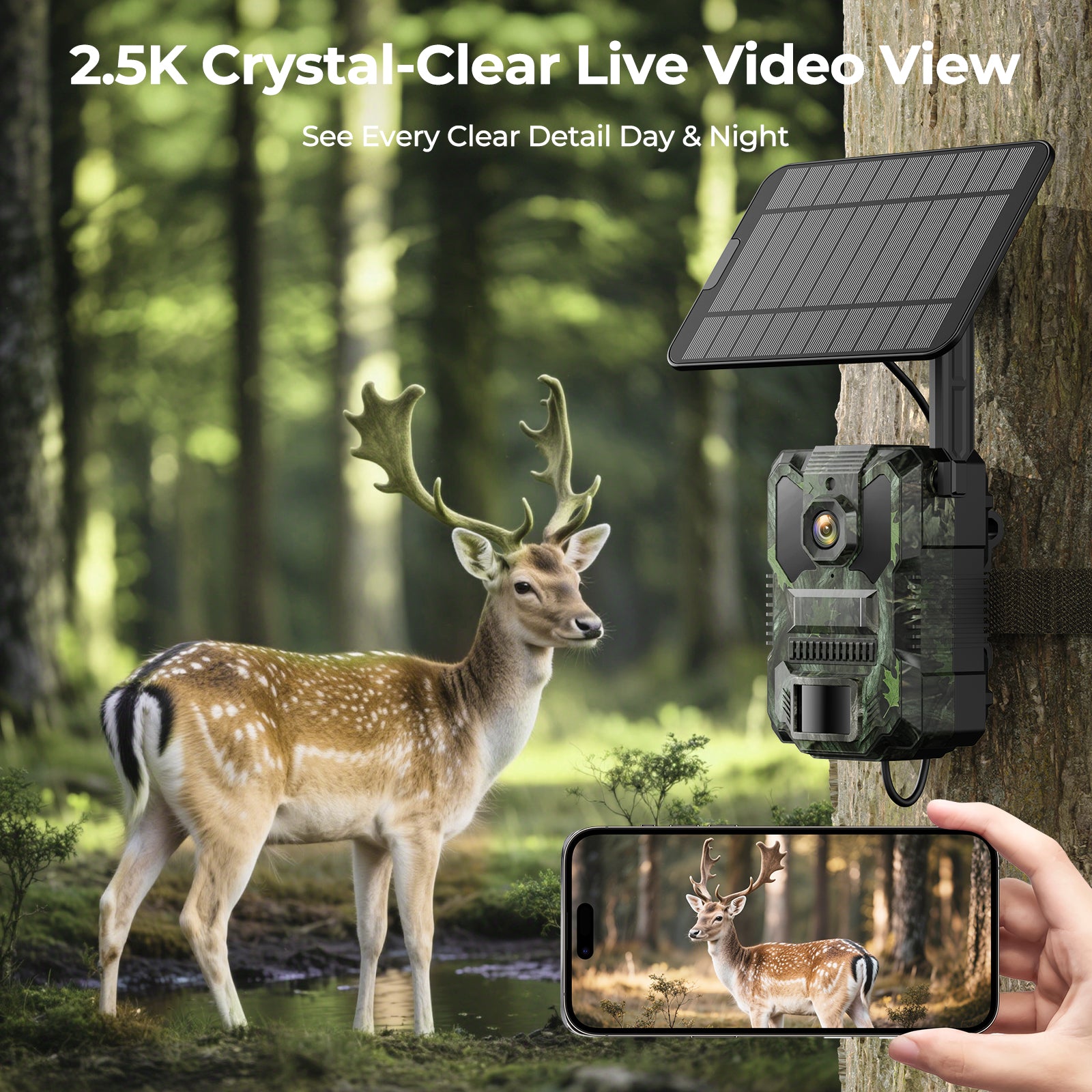 Campark TC36 Trail Camera, Live Feed Cellular Trail Cameras with 940nm Low Glow Light and 10x Digital Zoom