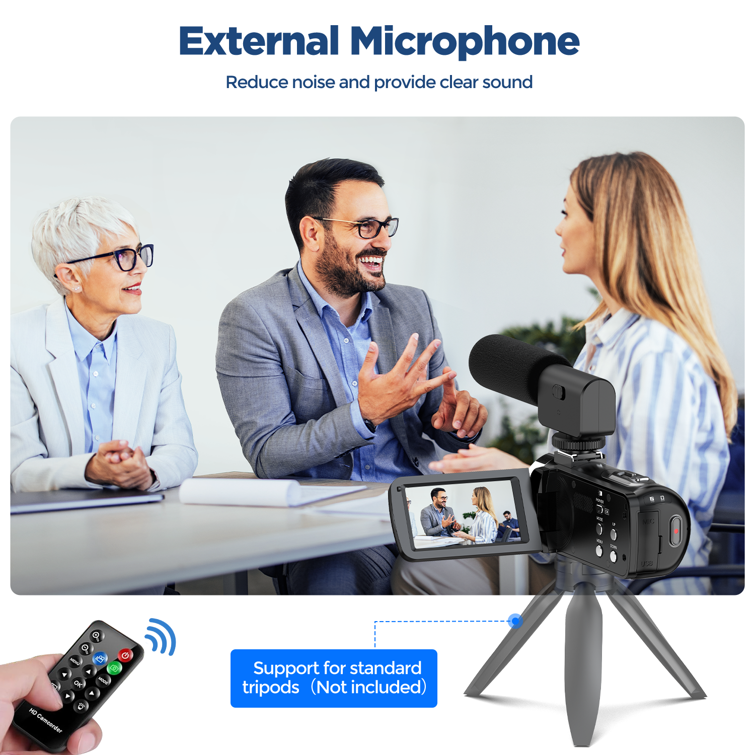 AC13 4K Video Camera Camcorder 42MP YouTube Vlogging Camera 18X Digital Zoom Webcam 3.0 Inch 270 Degree Rotation Screen Camcorders