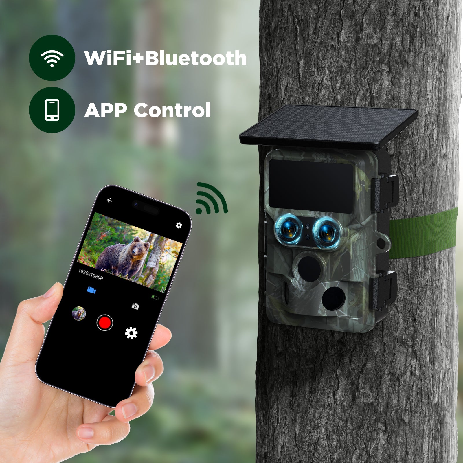 WiFi Dual Lens Solar Power Integrated Trail Camera
