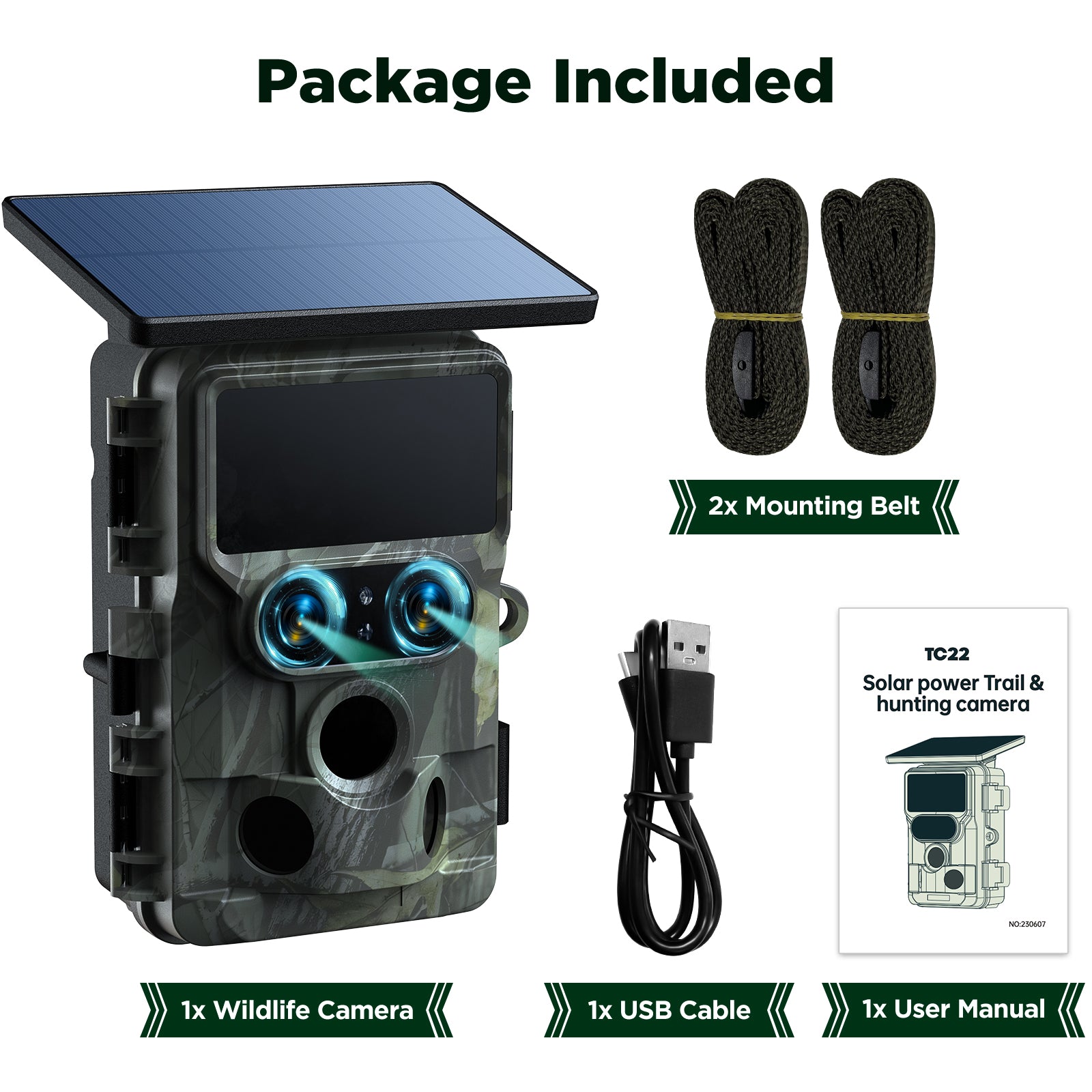 WiFi Dual Lens Solar Power Integrated Trail Camera