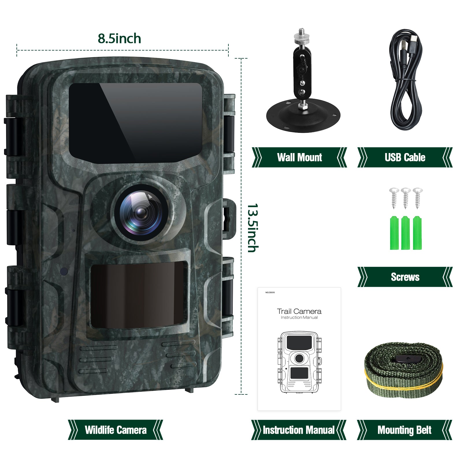 Trail Camera with 2.0‘’ LCD and Time Lapse for Wildlife Monitor