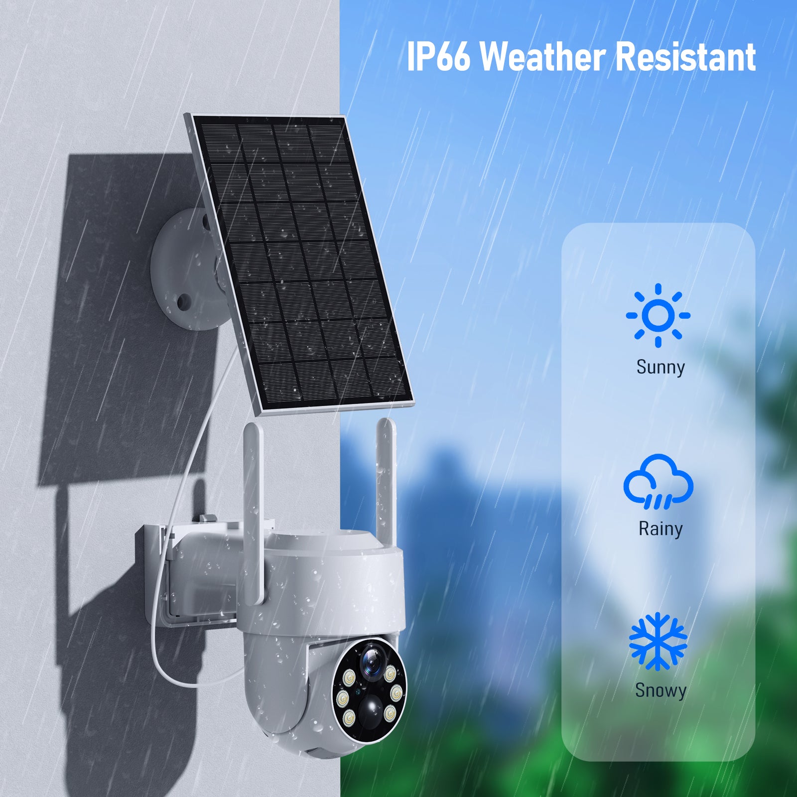 4MP Solar Security Camera System with 64GB SD Card, Color Night Vision and Motion Detection