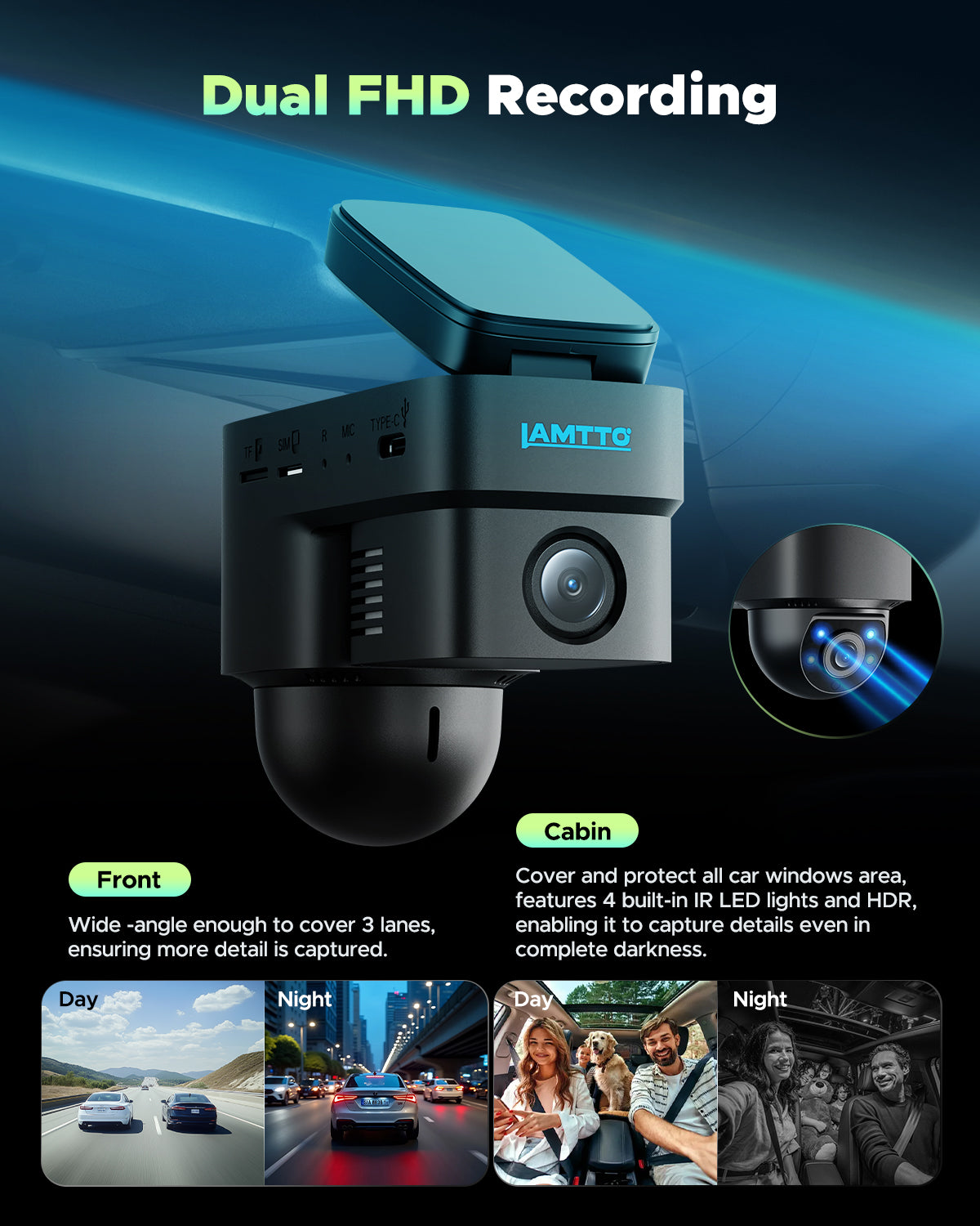 4G LTE Cellular Dash Cam, Remote Live-View & Location Event Video Alarm & Cloud Storage Car Security Camera