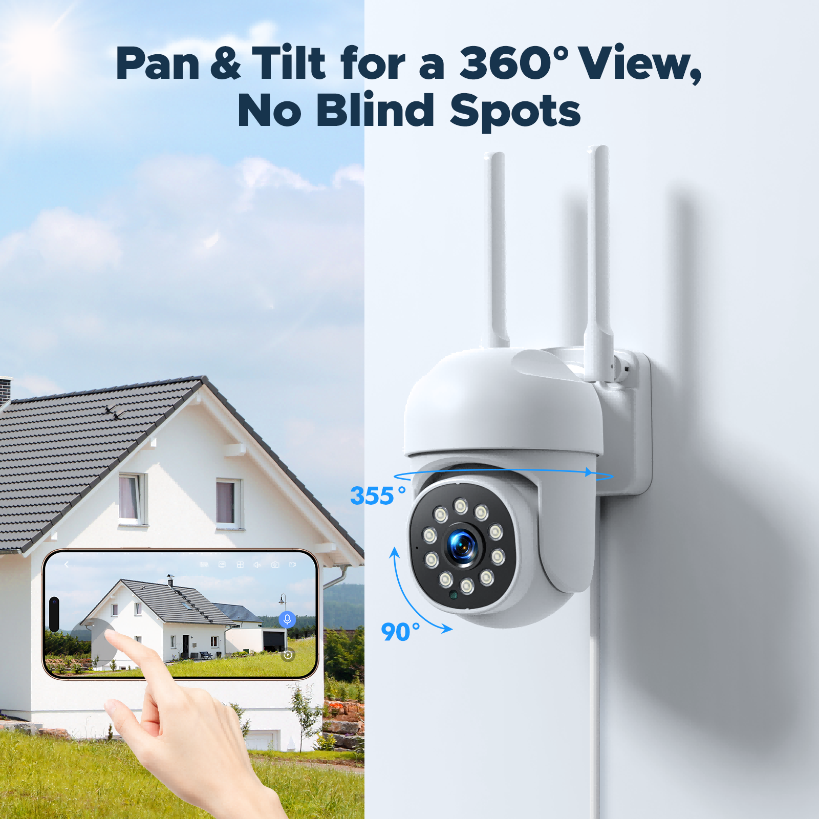 Campark SC53 Wireless Security Camera System with 500GB HDD, No Subscription