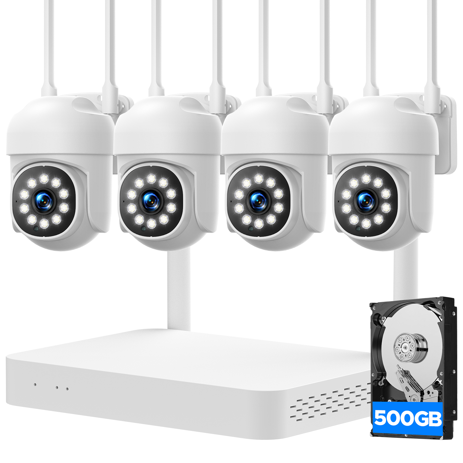 Campark SC53 Wireless Security Camera System with 500GB HDD, No Subscription