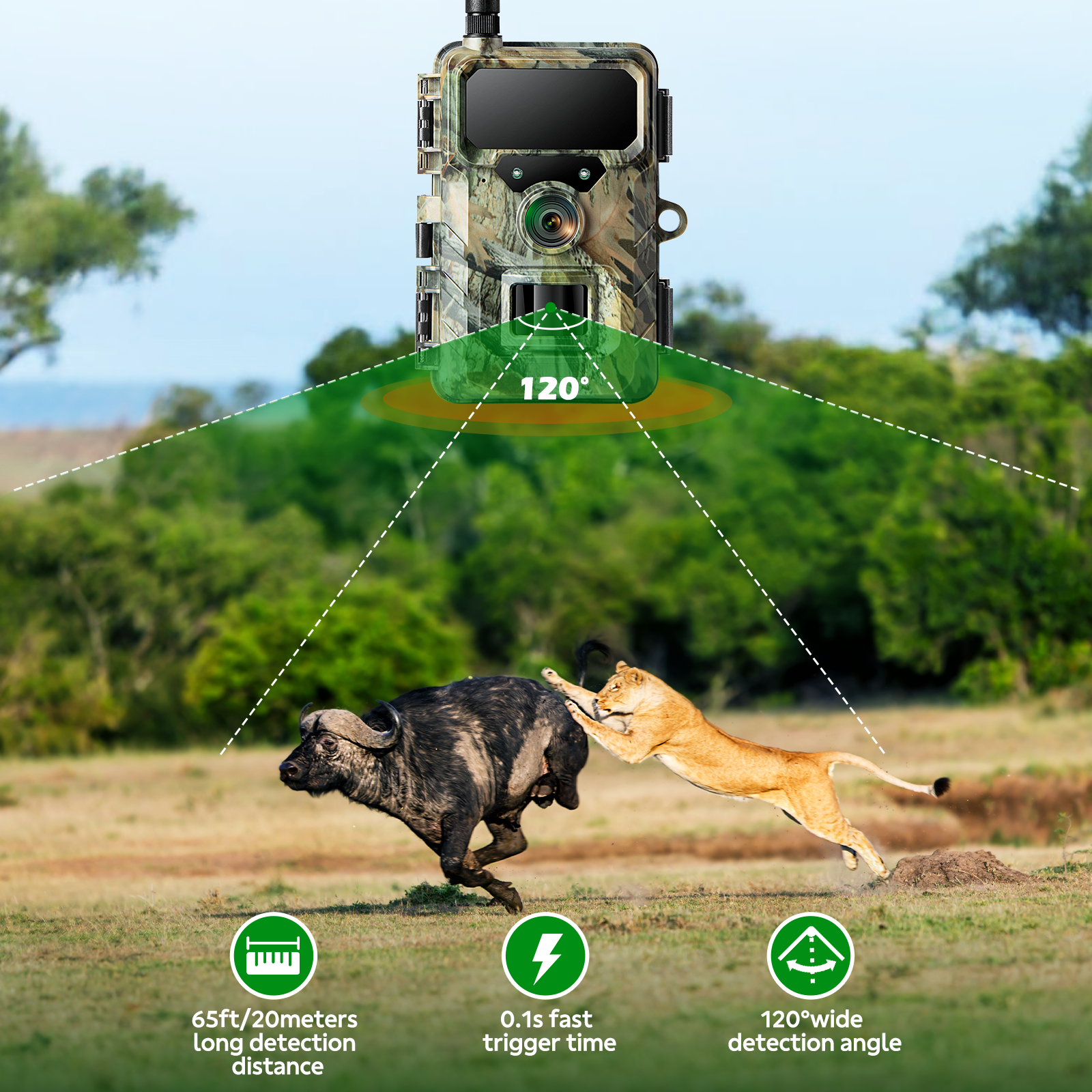 Campark TC31 Cellular Trail Camera,  Built in sim card & Free 64GB storage