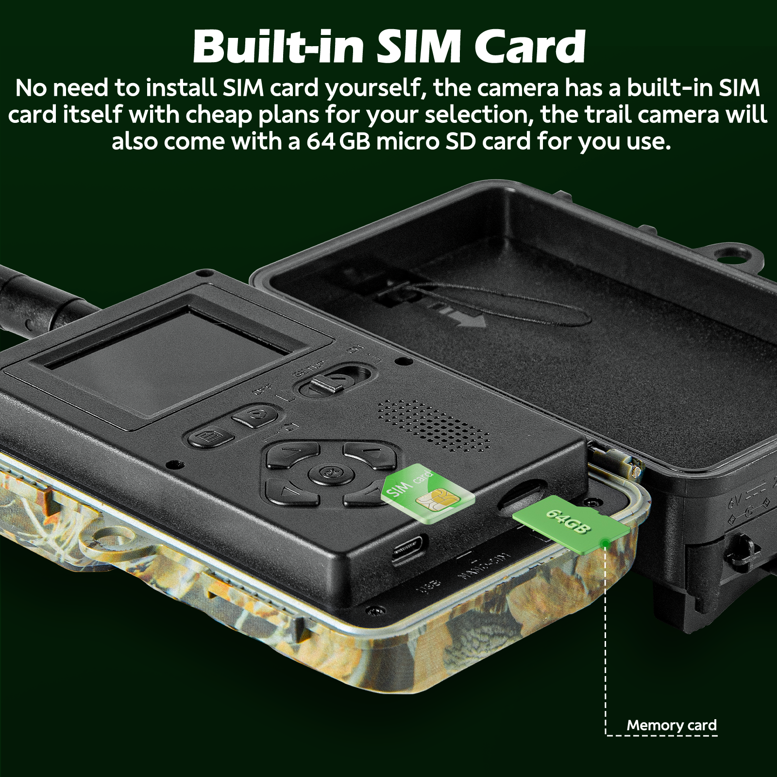 Campark TC31 Cellular Trail Camera,  Built in sim card & Free 64GB storage
