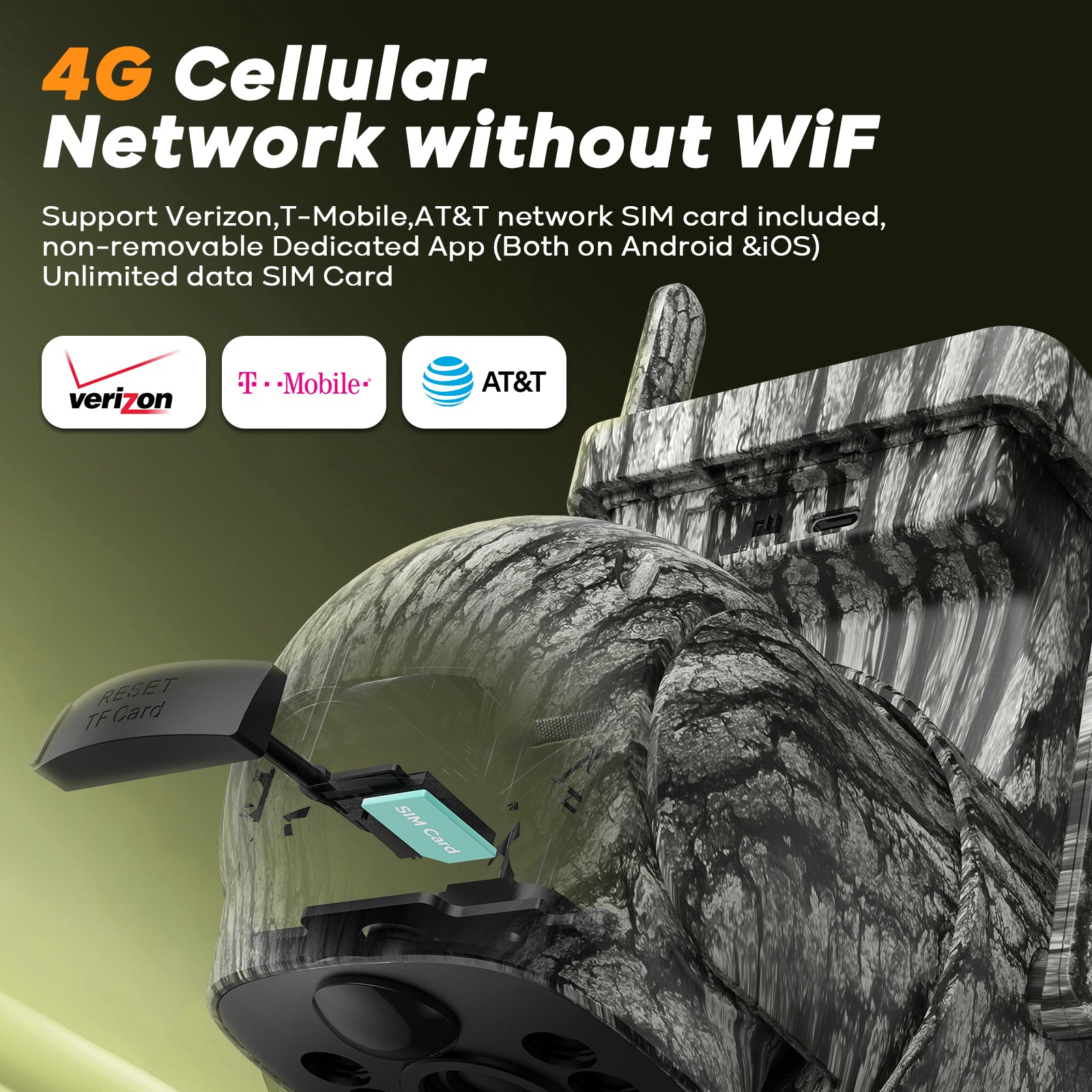 Campark TC32 Cellular Trail Camera with 2.5K Live Streaming, Unlimited Data Game Camera