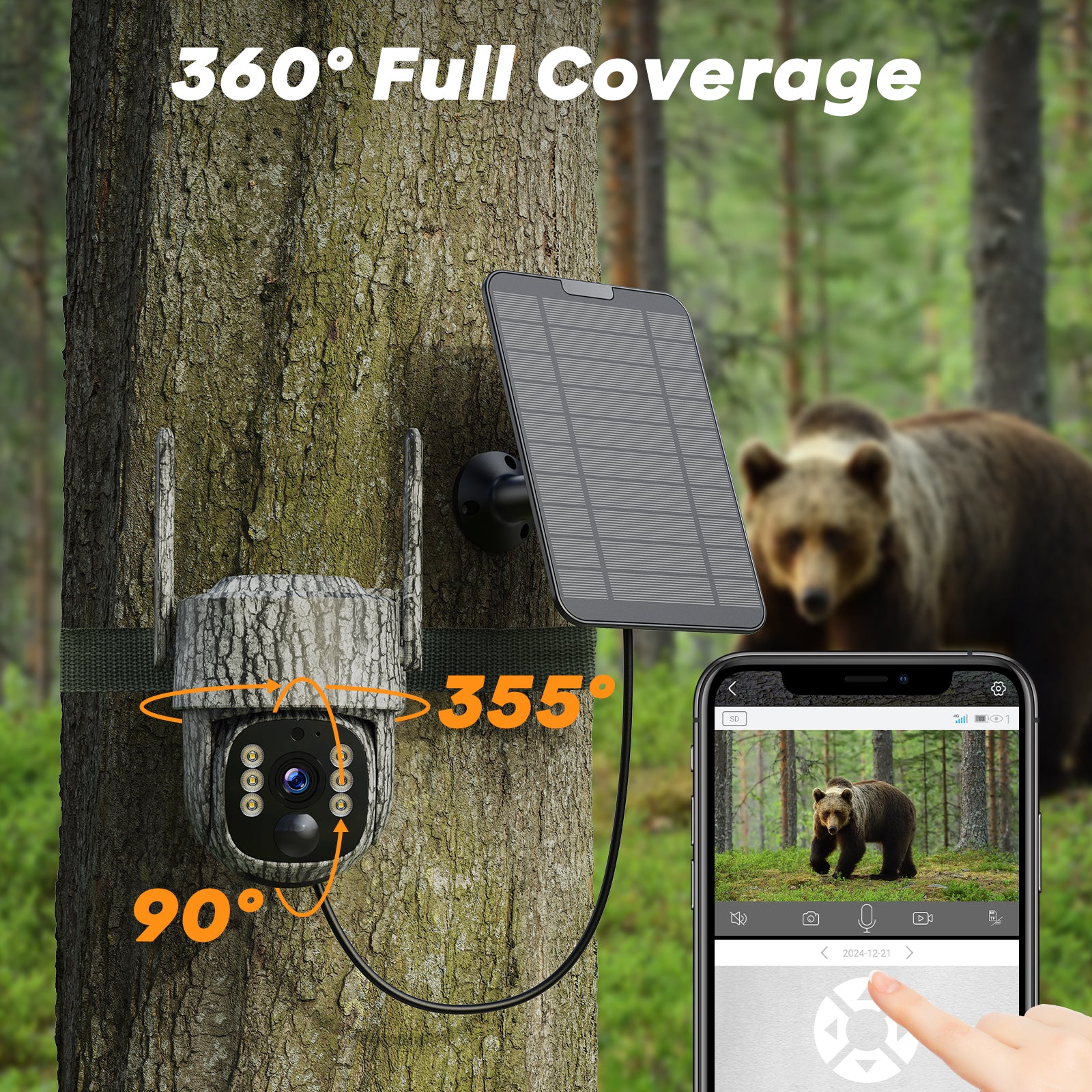Campark TC32 Cellular Trail Camera with 2.5K Live Streaming, Unlimited Data Game Camera