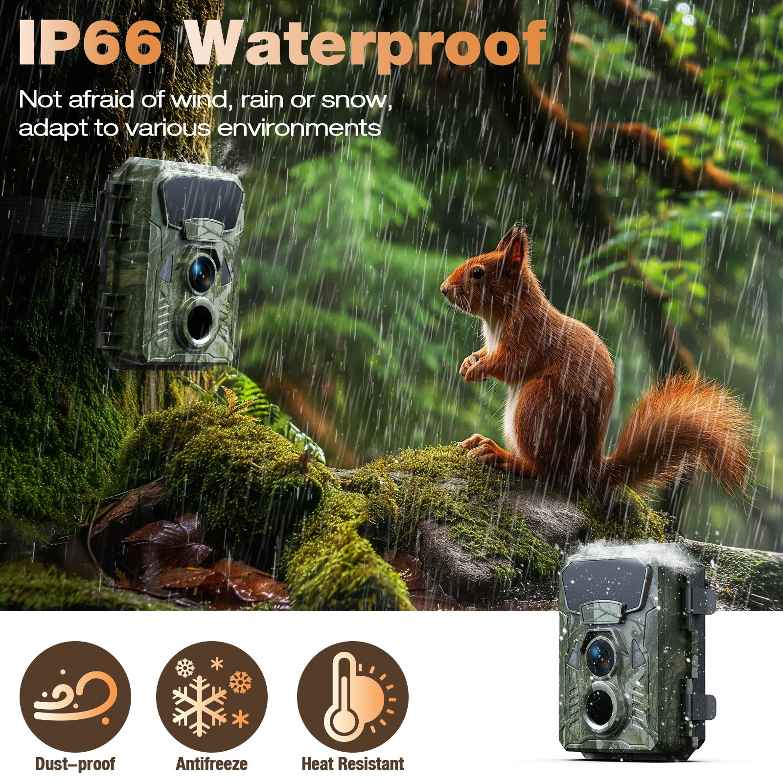 Campark TC33 Mini Trail Camera 950nm Non-Glow 4K Game Camera for Wildlife Monitoring