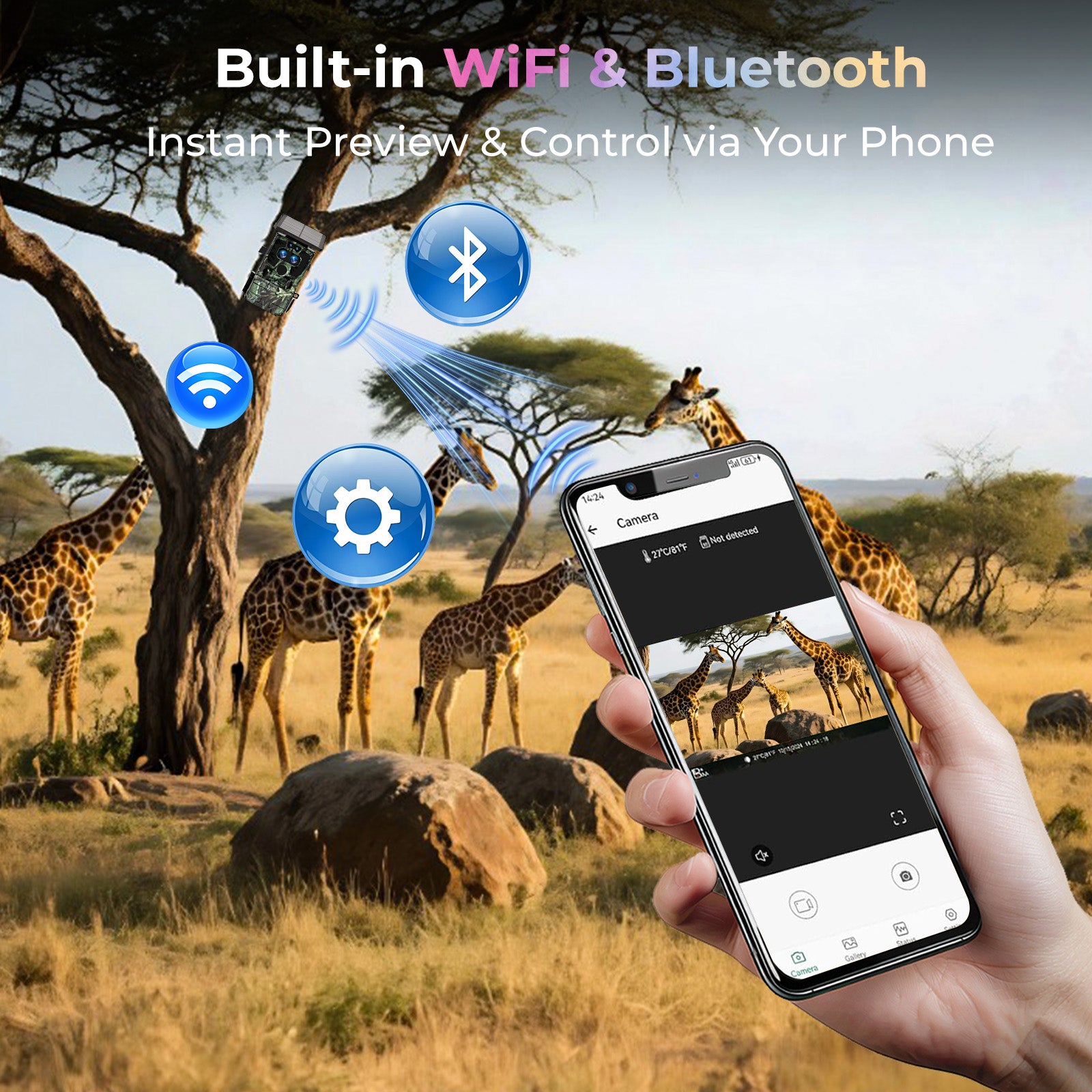 Campark TC37 Solar Trail Camera 4K 60MP Dual Lens WiFi with Night Vision