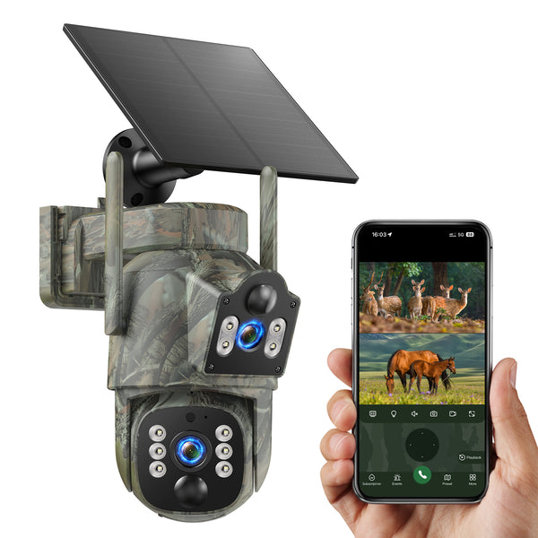 [Pre Order] Dual Lens Cellular Trail Camera, Solar Powered 4G LTE Game Camera, No WiFi Needed