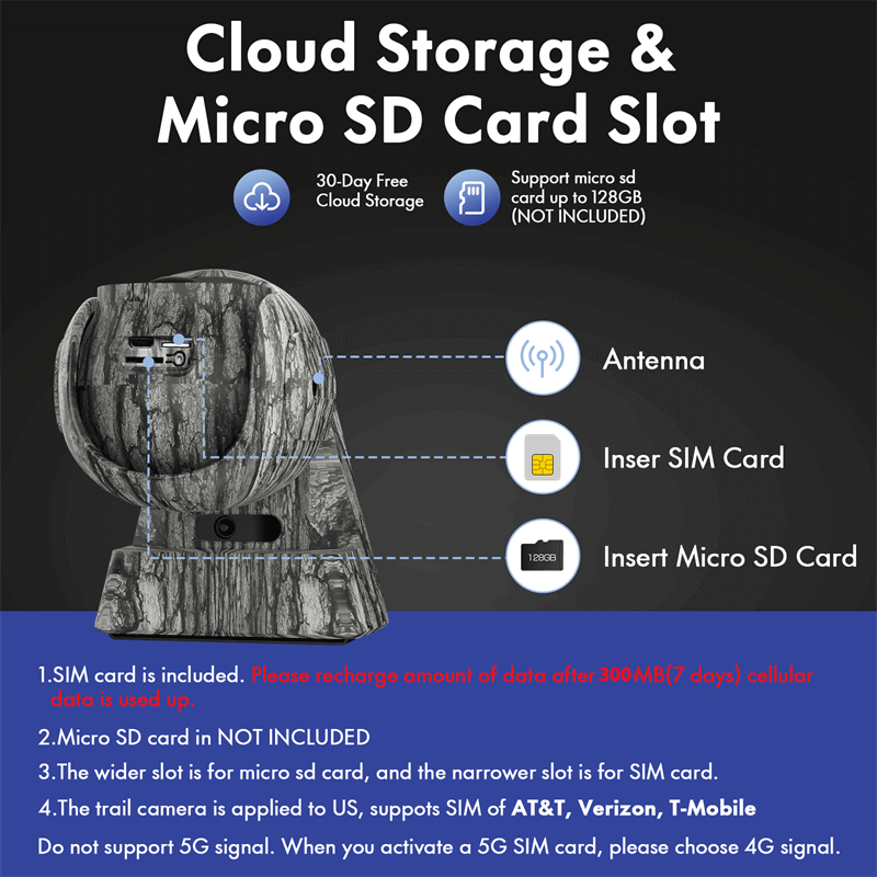 Campark TC17 Cellular Trail Camera 4G LTE Wireless 2.5K Solar Powered for Wildlife Monitoring