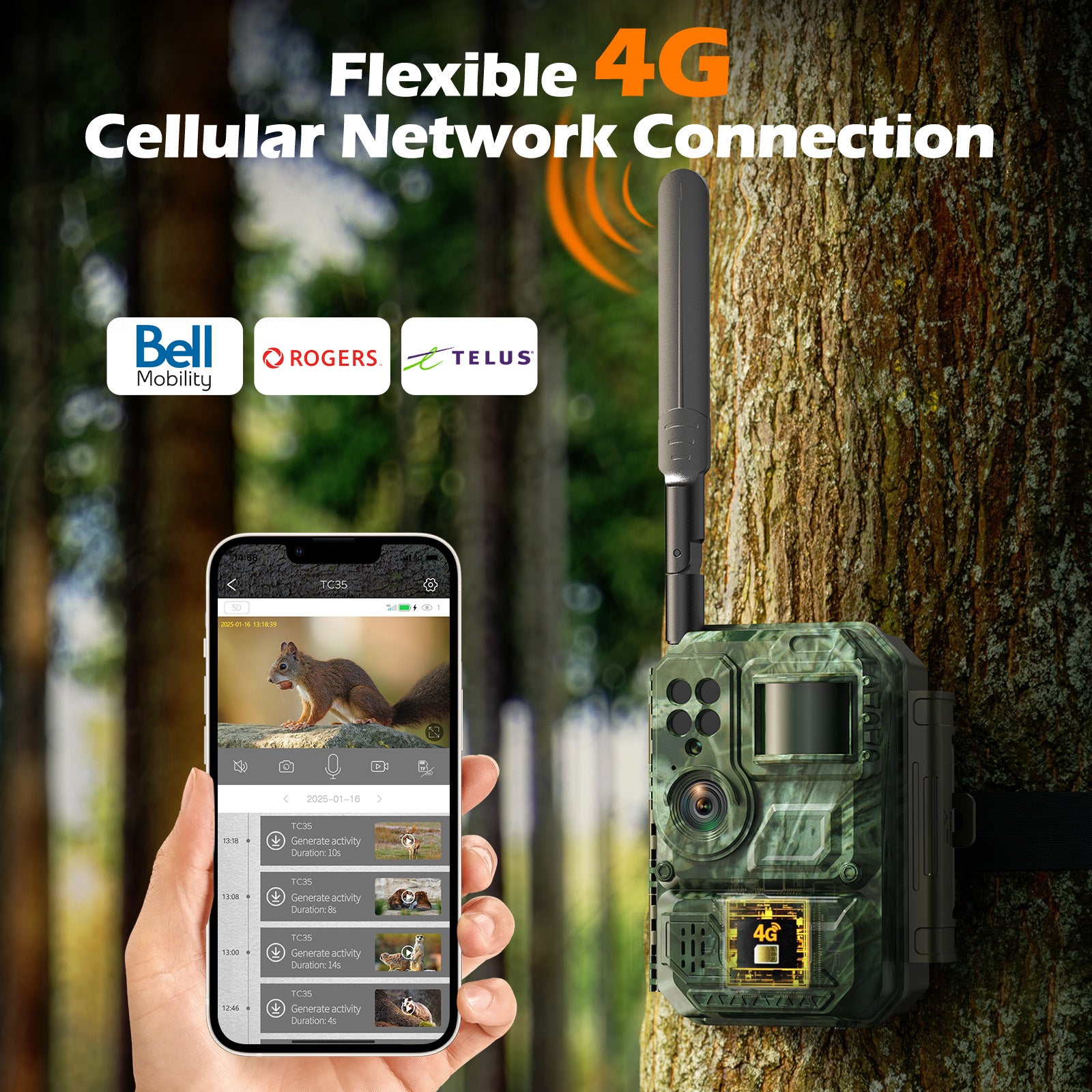 Campark TC35 4G Cellular Live Streaming Trail Camera with Starlight Night Vision
