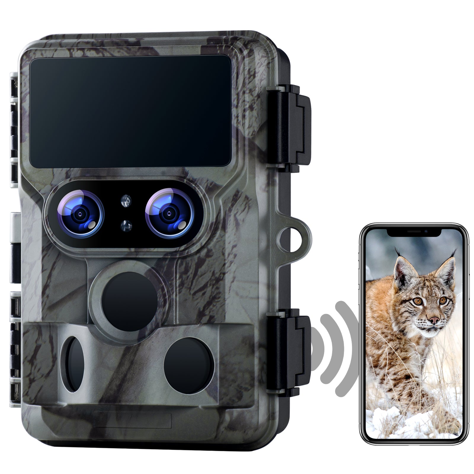 Campark TC06 4K 60MP WiFi Dual Lens Trail Camera with Color Night Vision