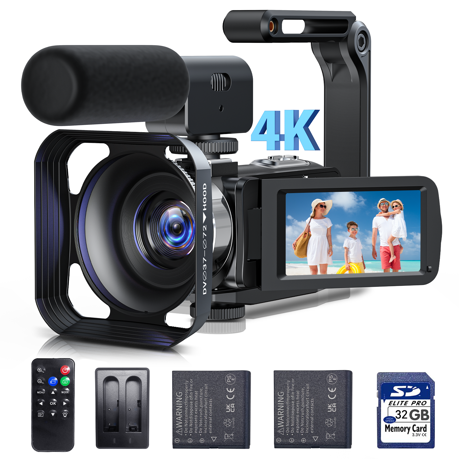 AC13 4K Video Camera Camcorder 42MP YouTube Vlogging Camera 18X Digital Zoom Webcam 3.0 Inch 270 Degree Rotation Screen Camcorders