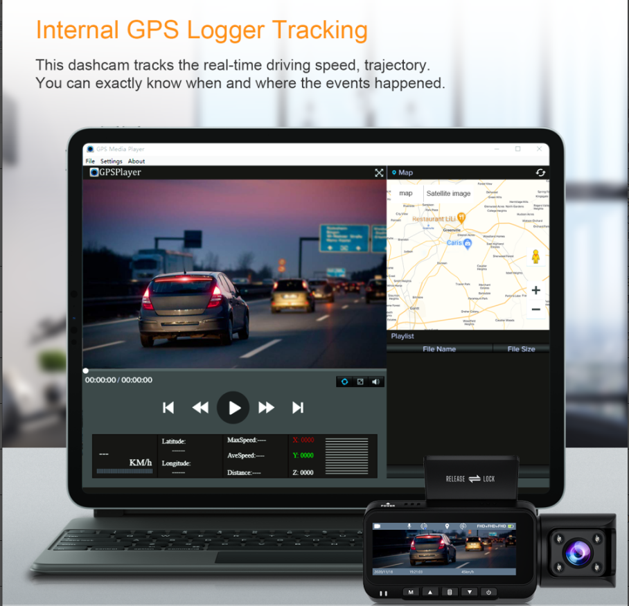 TOGUARD CE66A GPS 4K WiFi , 2k+1080P+1080P 3 Way Triple Car DVR Camera IR Night Vision Driving Recorder