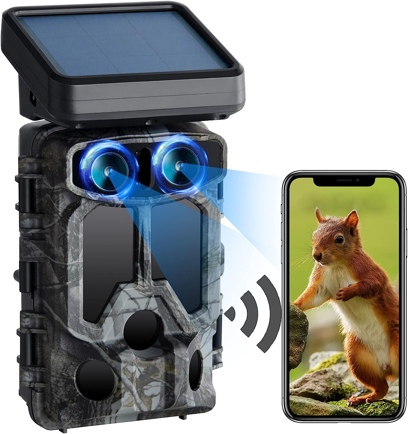 Campark TC07 4K 60MP WiFi Solar Power Dual Lens Wildlife Camera Trail Camera