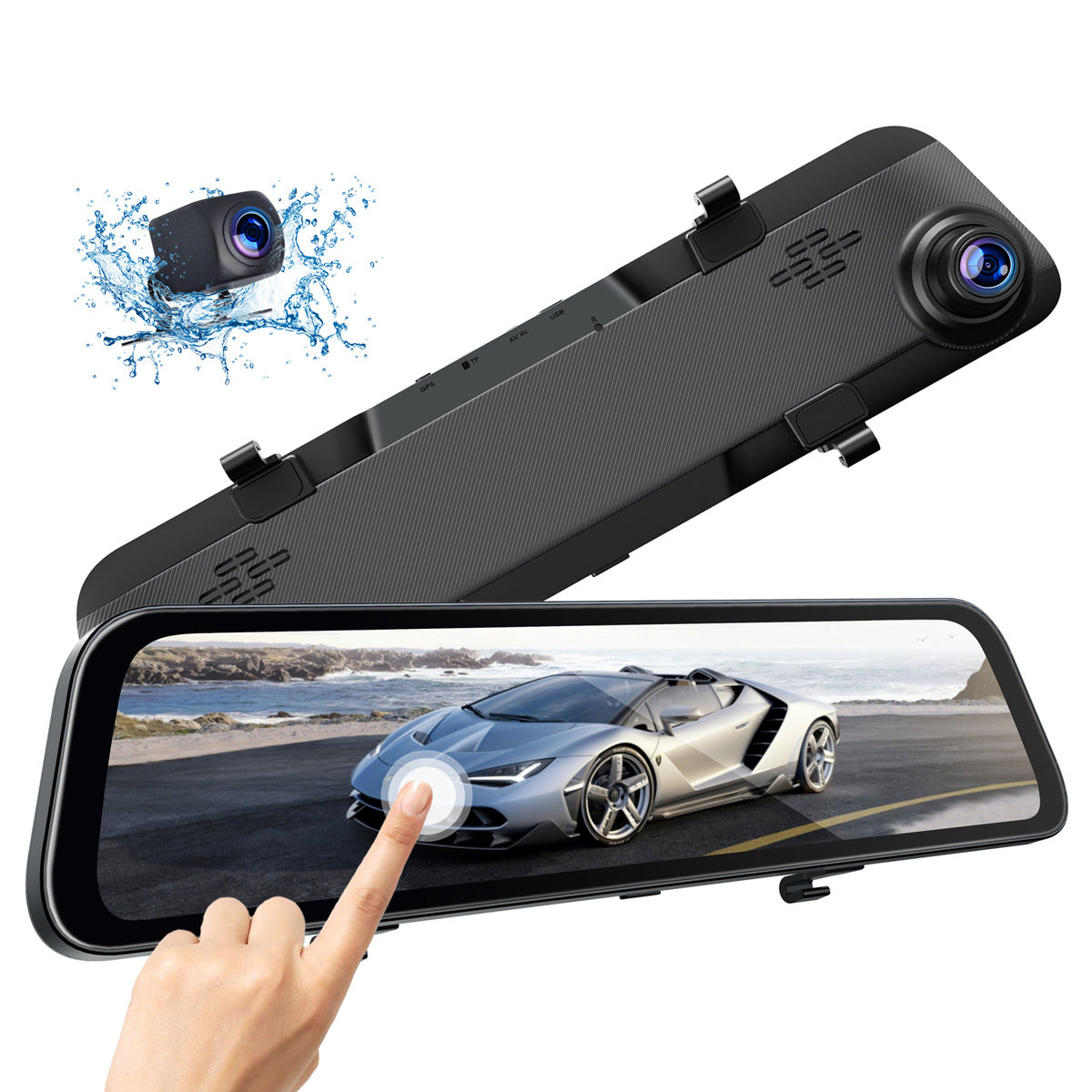 Campark CE70 2.5K 12" Front and Rear Mirror Dash Cam with Voice Control（Out of stock in USA）