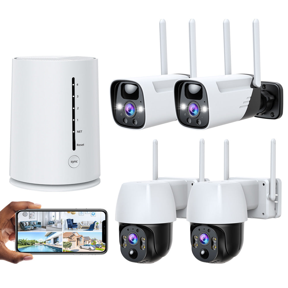 Campark SC06 4MP 100% Wire-Free Battery Powered Security 360° PTZ Camera System With Color Night Vision, No Monthly Fee