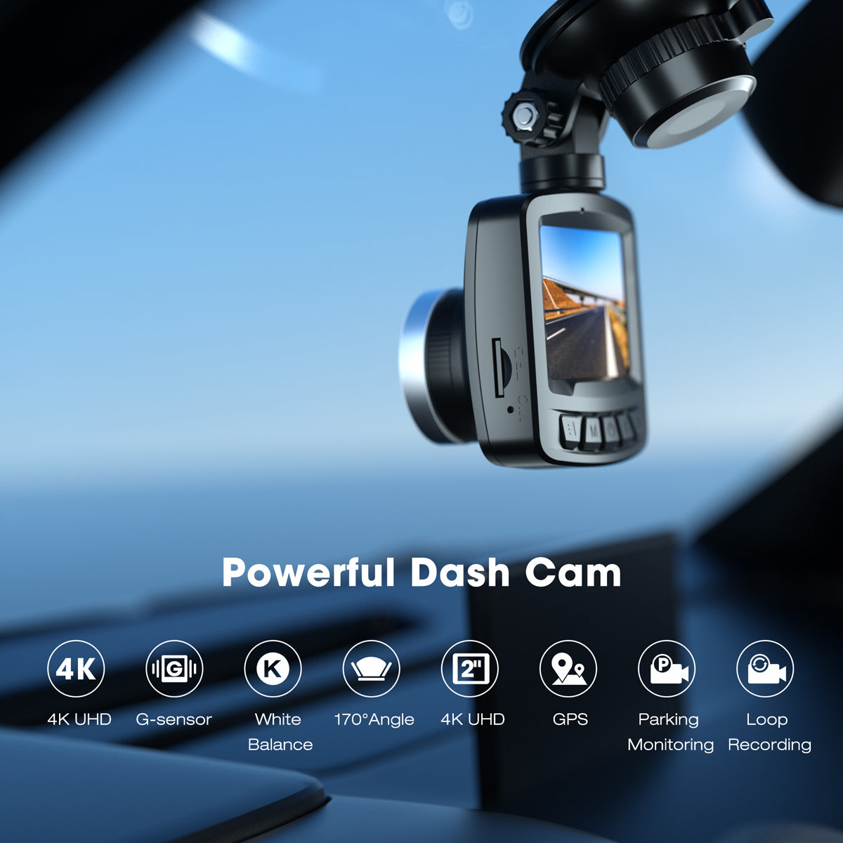 Campark CE56 4K 2" LCD Front Dash Camera with GPS (Only available in the US)