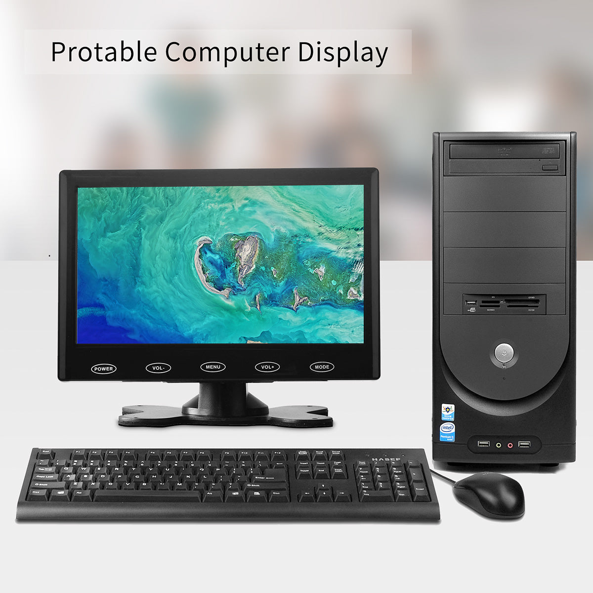 Campark WR730P 7'' 1024 x 600 Security Monitor, Support VGA/AV/HDMI/USB Interface（Only Available in Europe）
