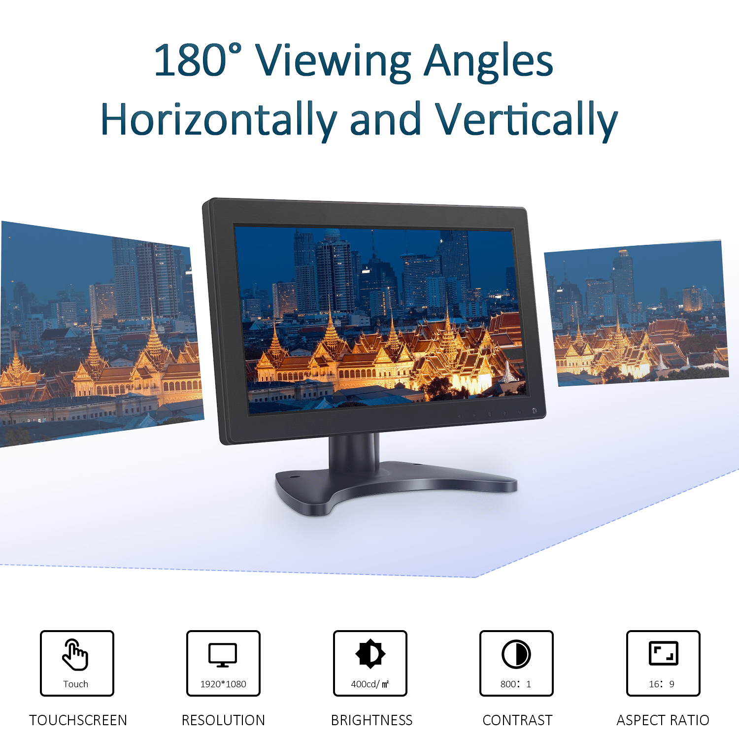 Toguard D119 Small HDMI Monitor 12 Inch 1920x1080 LCD HD Touchscreen Monitor HDMI Computer Display Screen