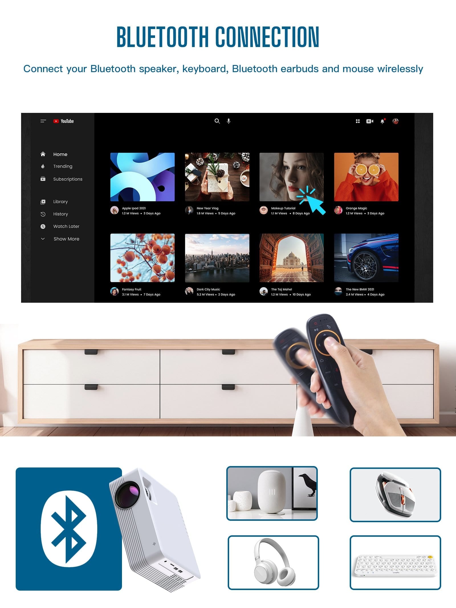 Campark P200 Video Projector Android WiFi Bluetooth Projector