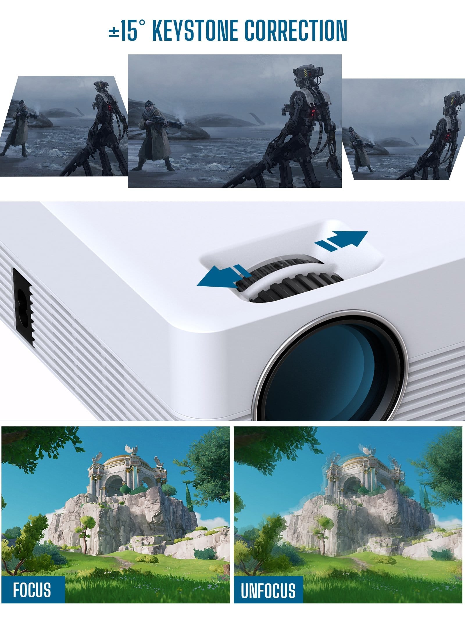 Campark P200 Video Projector Android WiFi Bluetooth Projector