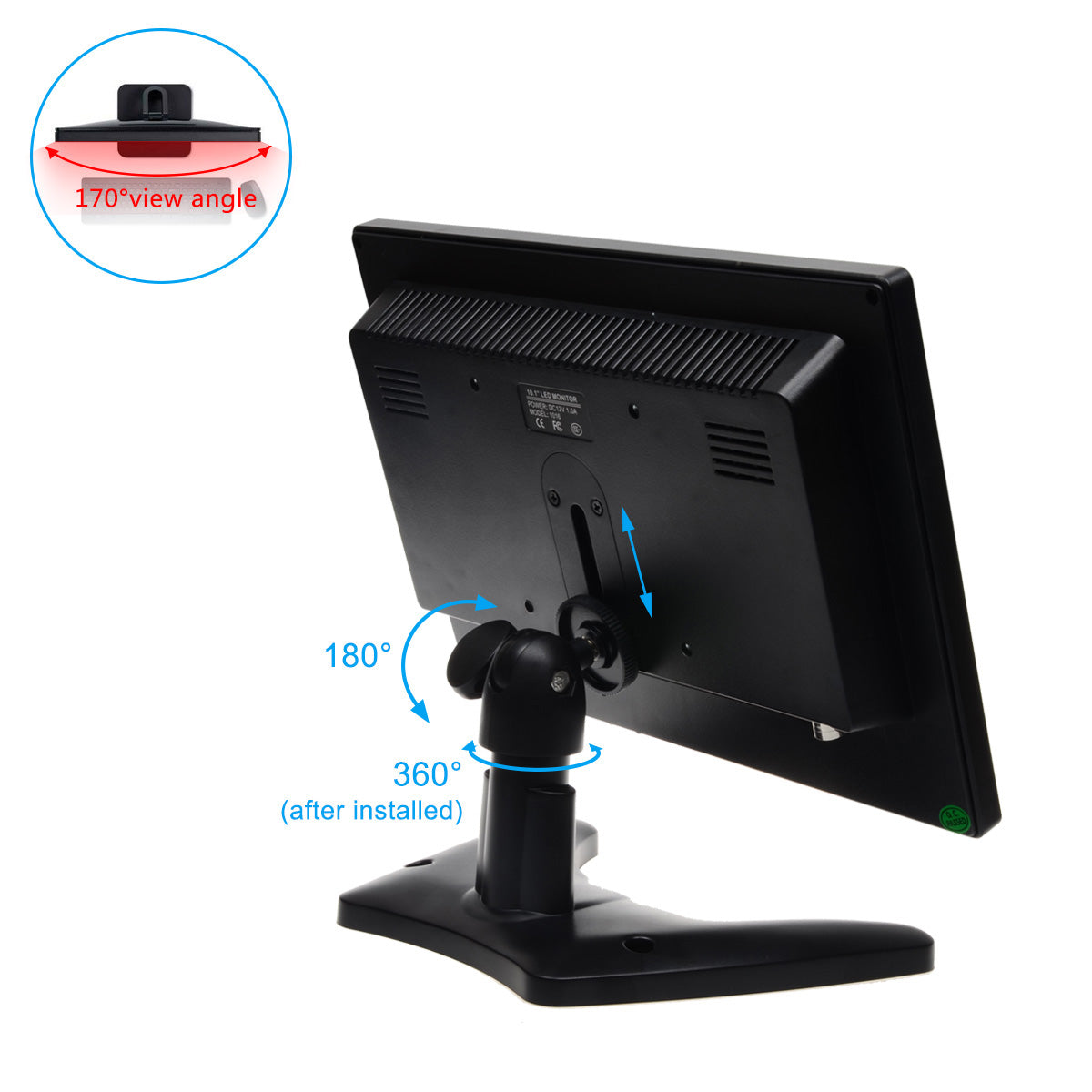 Campark WR953 10.1" HD 1280x800 IPS Touchscreen Monitor With VGA/HDMI/USB For Security/DashCam