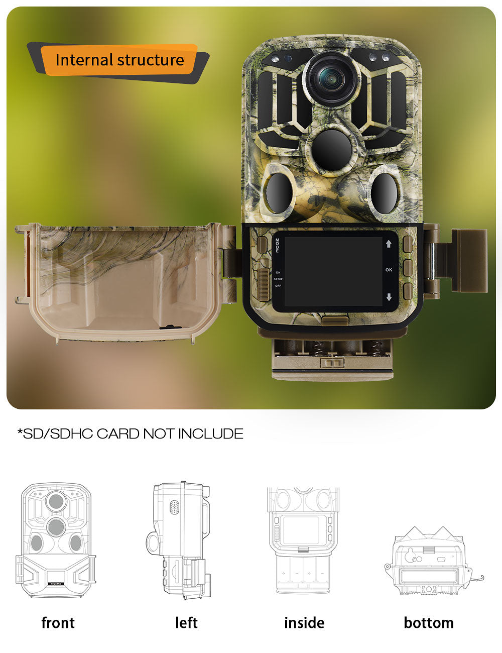 Campark H80 20MP 1296P Wifi Trail Camera with Night Vision Motion Activated for Wildlife