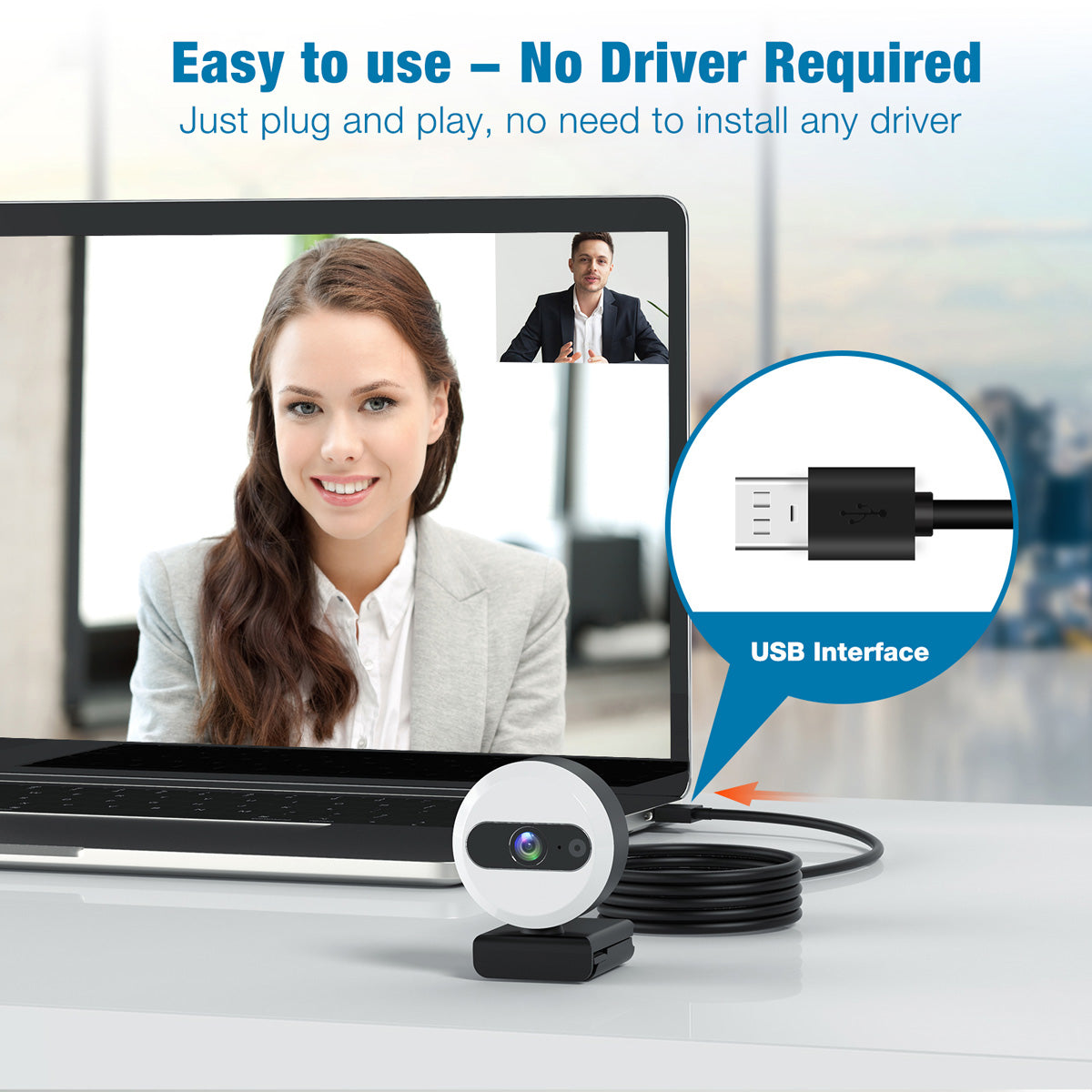 Campark PC04 2K Adjustable Brightness Webcam