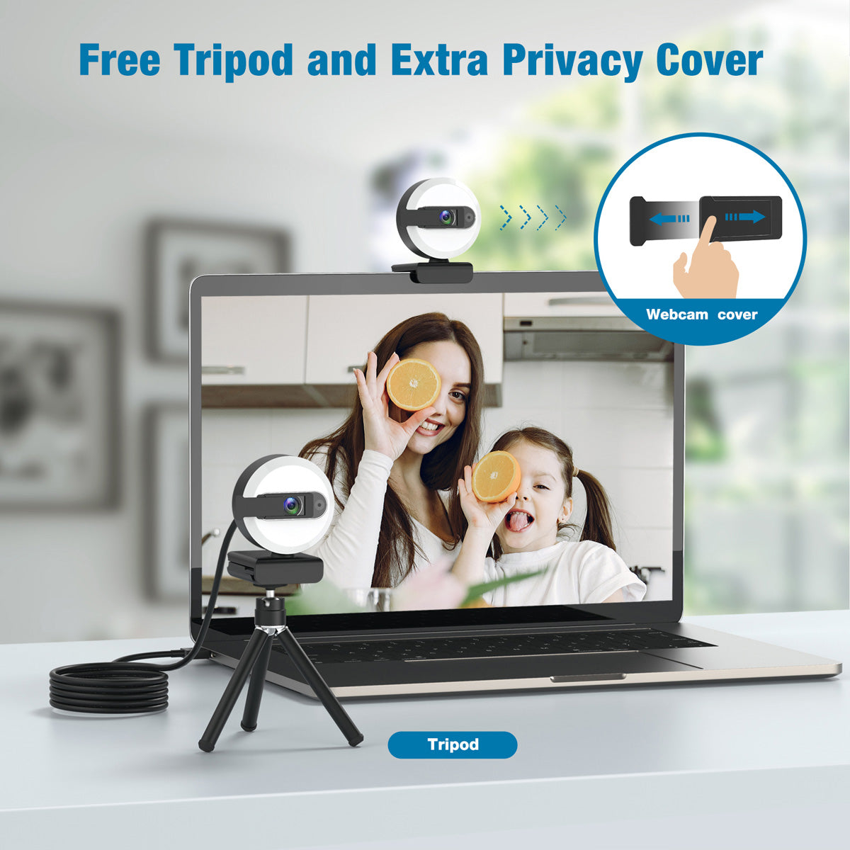 Campark PC04 2K Adjustable Brightness Webcam