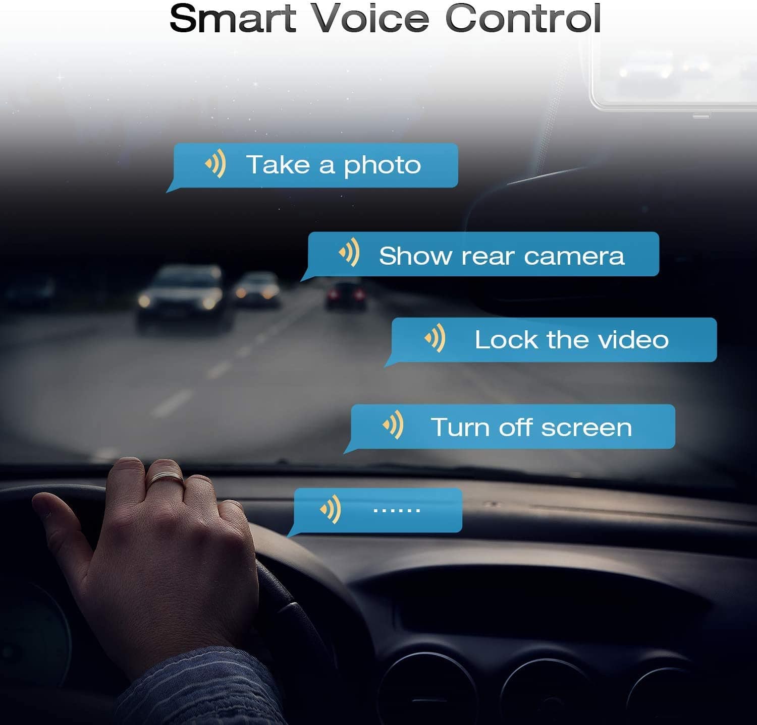 Campark CE80A 4K Full Touch Screen Rear View Front and Rear Dual Dash Cam Waterproof Reverse Camera Mirror