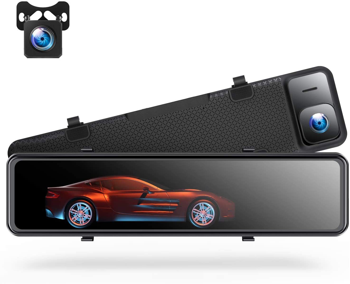 Campark CE80A 4K Full Touch Screen Rear View Front and Rear Dual Dash Cam Waterproof Reverse Camera Mirror