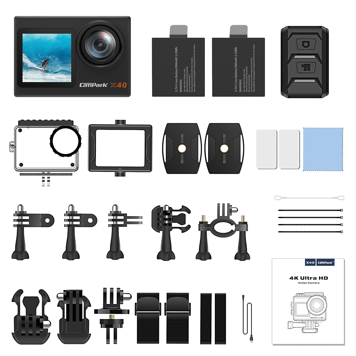 Campark X40 Action Camera Package