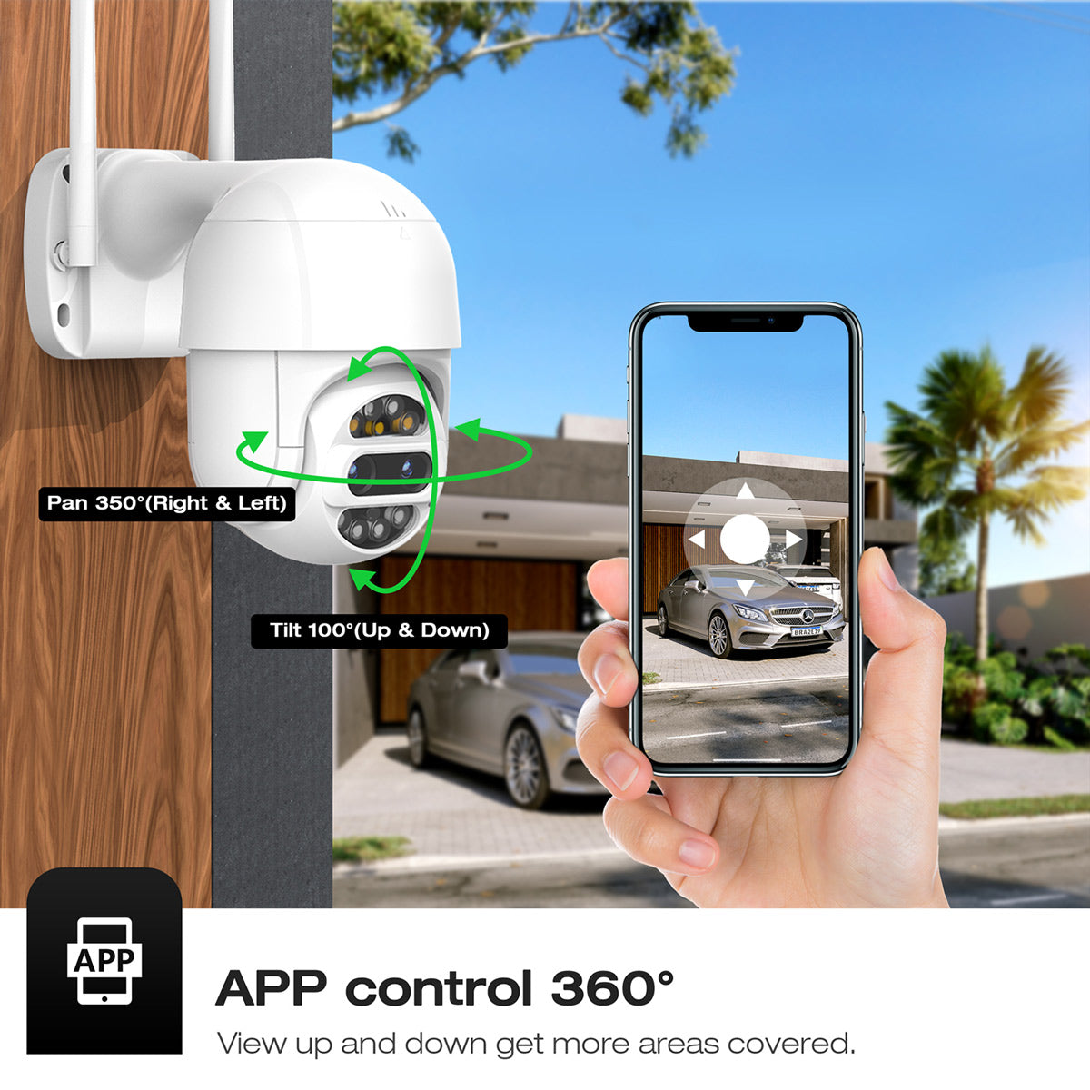 Campark AP30 2MP Color Night Vision & 4x Zoom Dual Lens WiFi PTZ Security Camera(Only sold in the US and Canada)