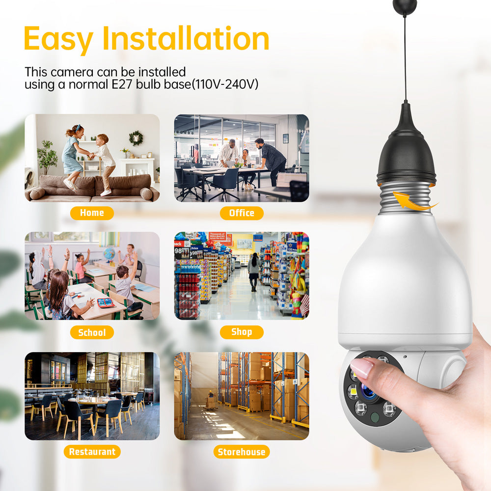 Campark SC16 1080P Wireless WiFi Motion Tracking Lightbulb Security Camera With Alexa