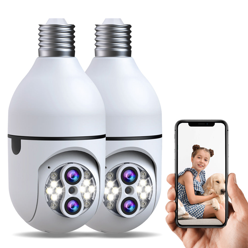 Campark SC11 10x Hybrid Zoom 2MP Wireless WiFi Bulb Security Camera with Sound & Light Alarm (US, Canada Only)