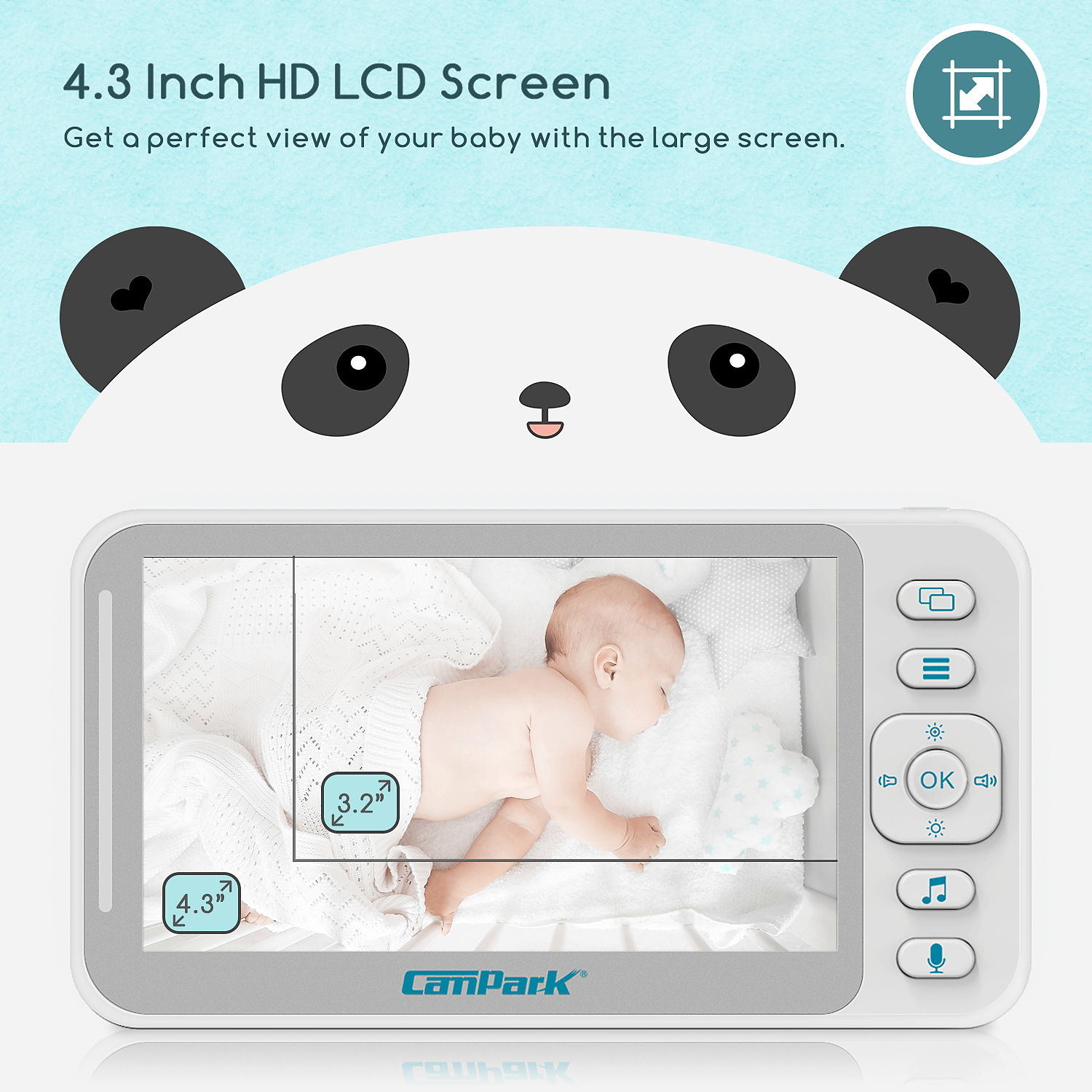 Campark 4.3 inch HD LCD Screen baby camera-BM40