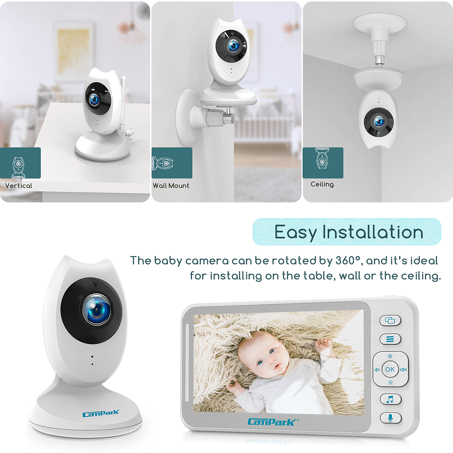 Easy Installation Campark Baby Camera-BM40